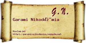 Garami Nikodémia névjegykártya